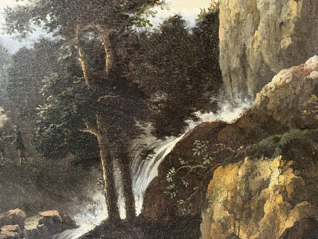 Oil painting Mountain waterfall European artist - 6