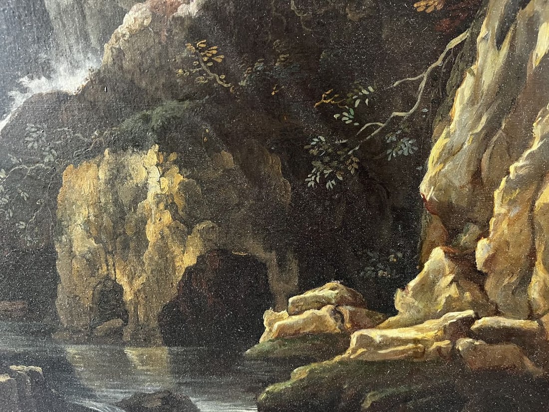 Oil painting Mountain waterfall European artist - 7