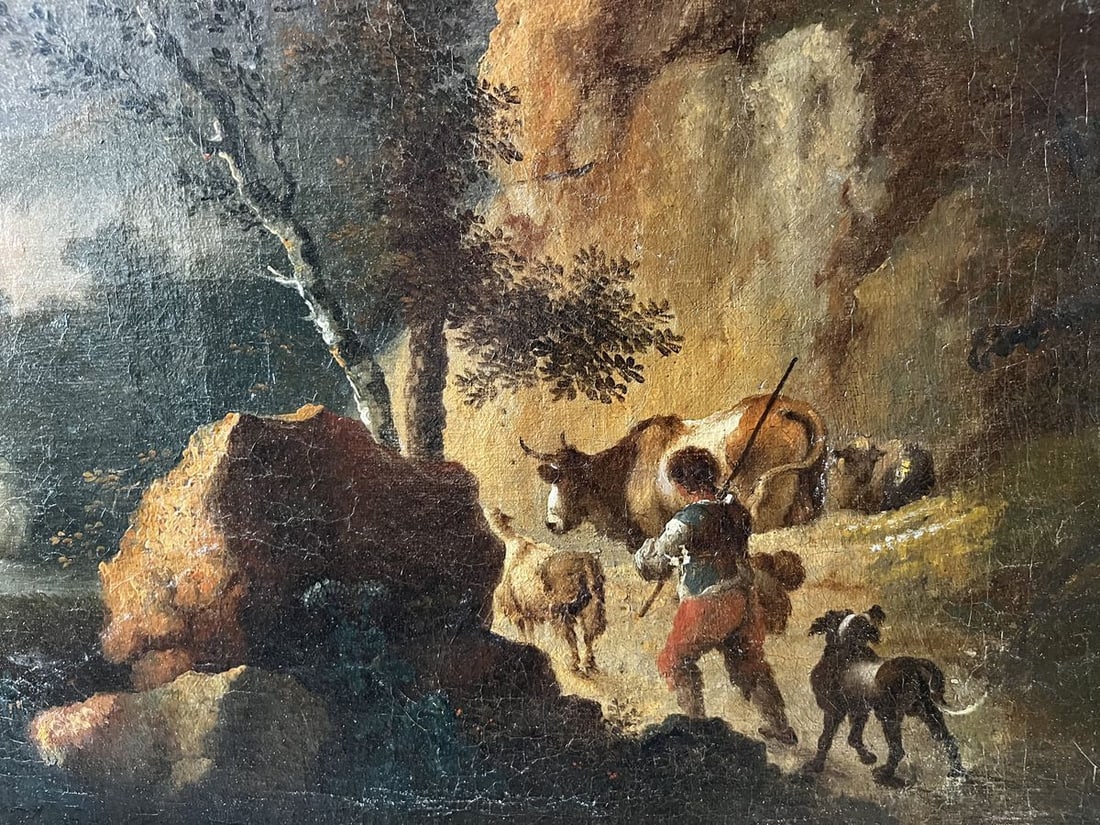 Oil painting Shepherd on the beach European artist - 5