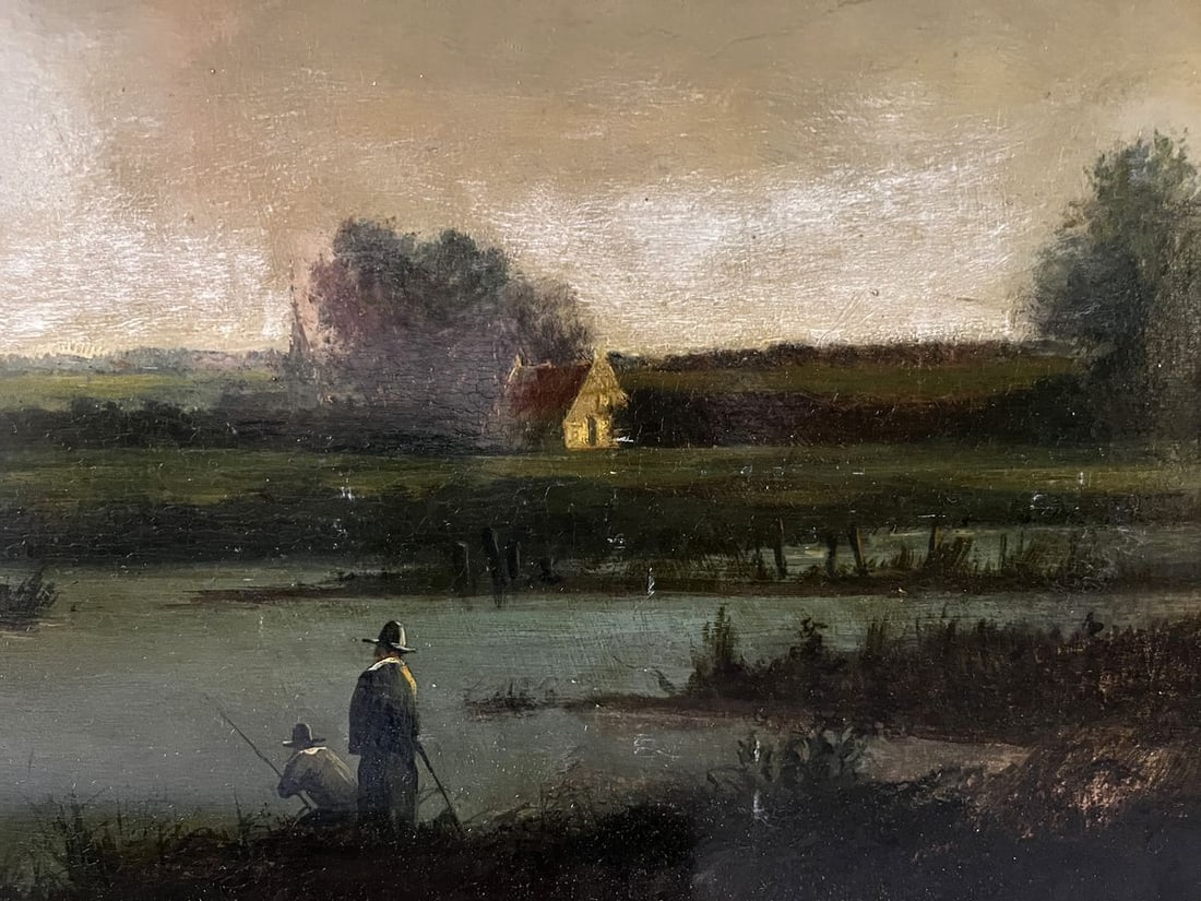 Oil painting Early morning by the river European artist - 4