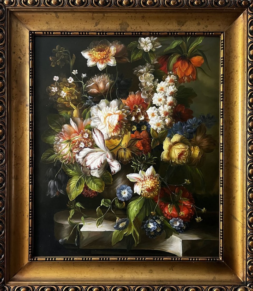 Oil painting Beautiful flowers European artist (1 of 9)