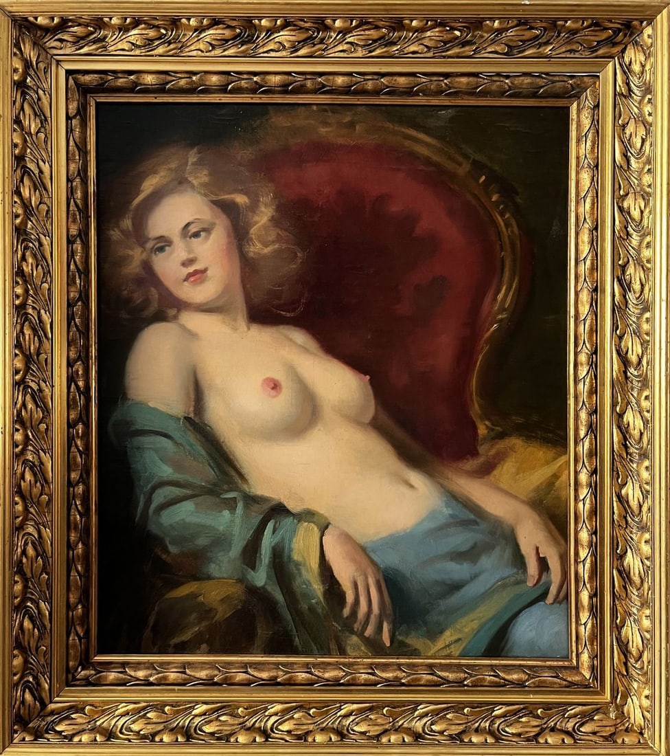 Oil painting Graceful naked girl European artist: Title: Oil painting Graceful naked girl European artist Description: NoVerne 410*** ABOUT THIS PAINTING **** TITLE: "Graceful naked girl"* ARTISTS: European artist* SIZE: 80x70 cm/'31.49x27.55