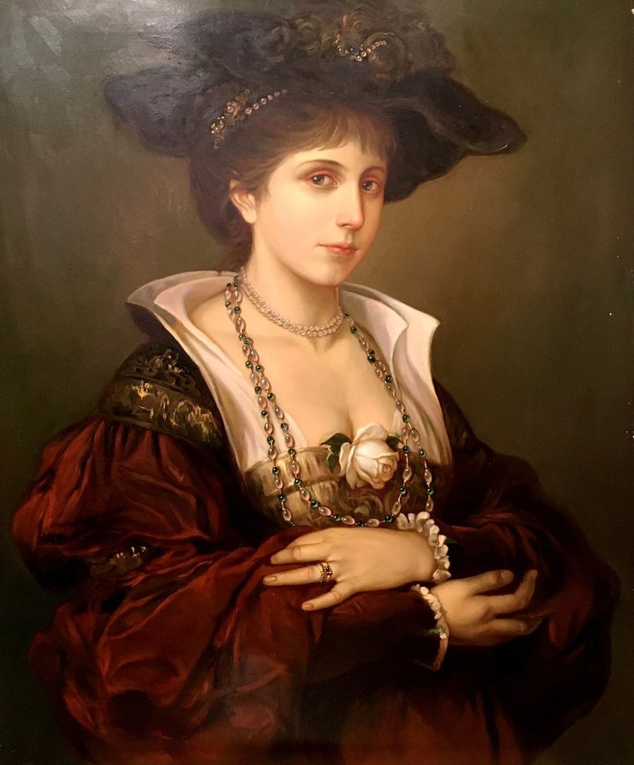 Oil painting Portrait of a Victorian Girl: Title: Oil painting Portrait of a Victorian Girl Description: NoVerne 12 *** ABOUT THIS PAINTING *** * TITLE: "Portrait of a Victorian Girl" * ARTISTS: Western European artist of the second half of th