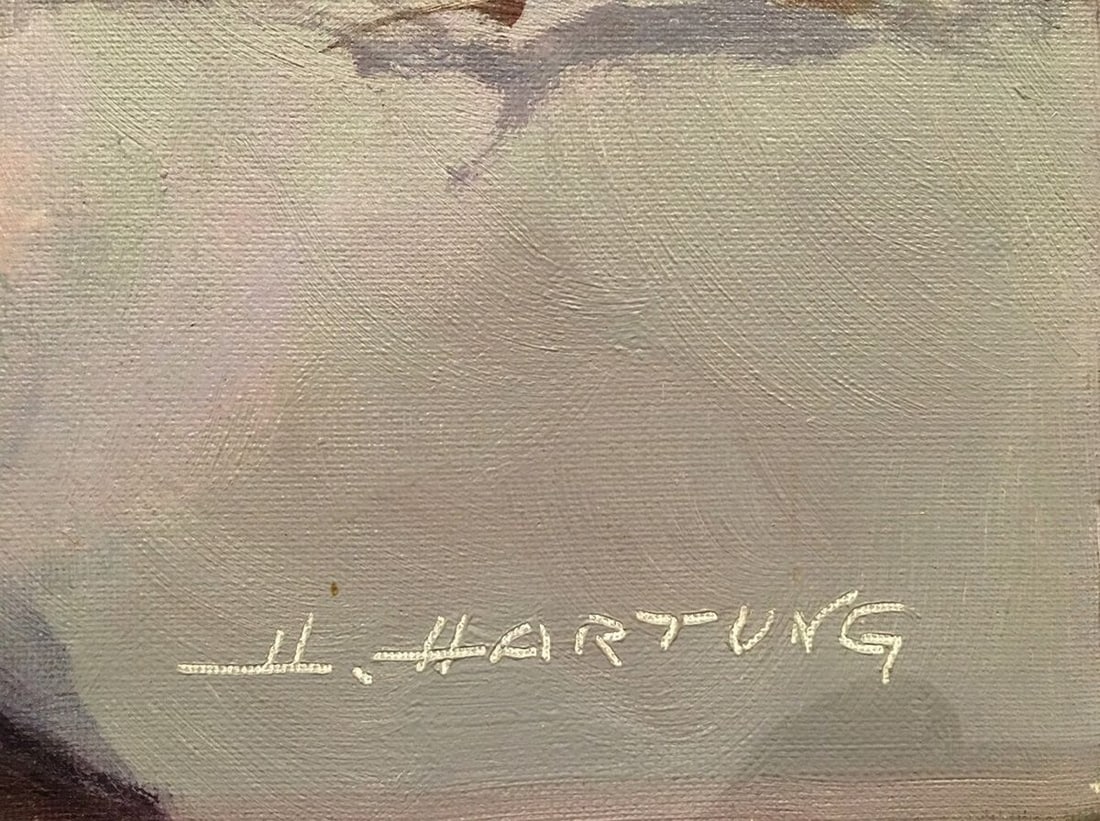Oil painting Winter landscape Heinrich Hartung - 9