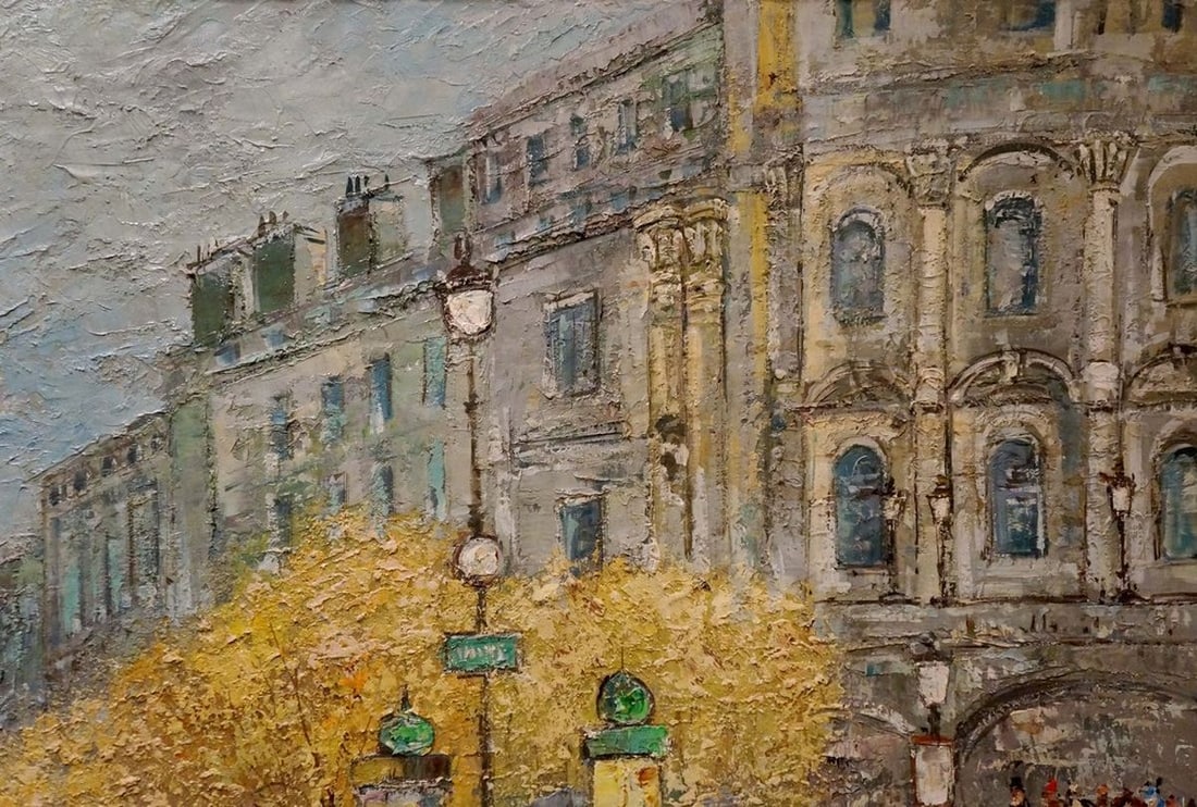Oil painting Streets of Paris Walter Prescher Van Ed - 4