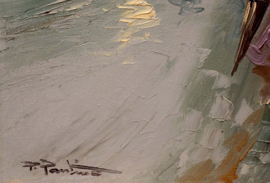 Oil painting Rainy weather Pietro Pantino - 2