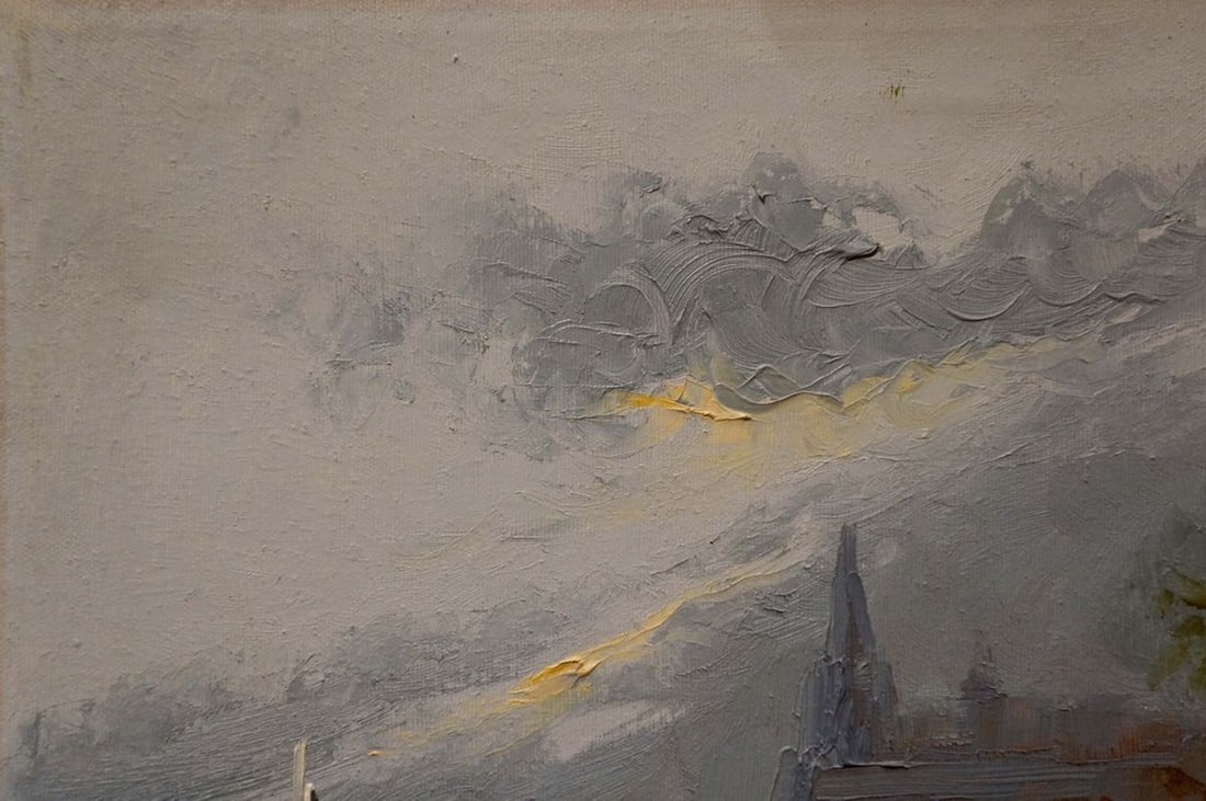 Oil painting Rainy weather Pietro Pantino - 3