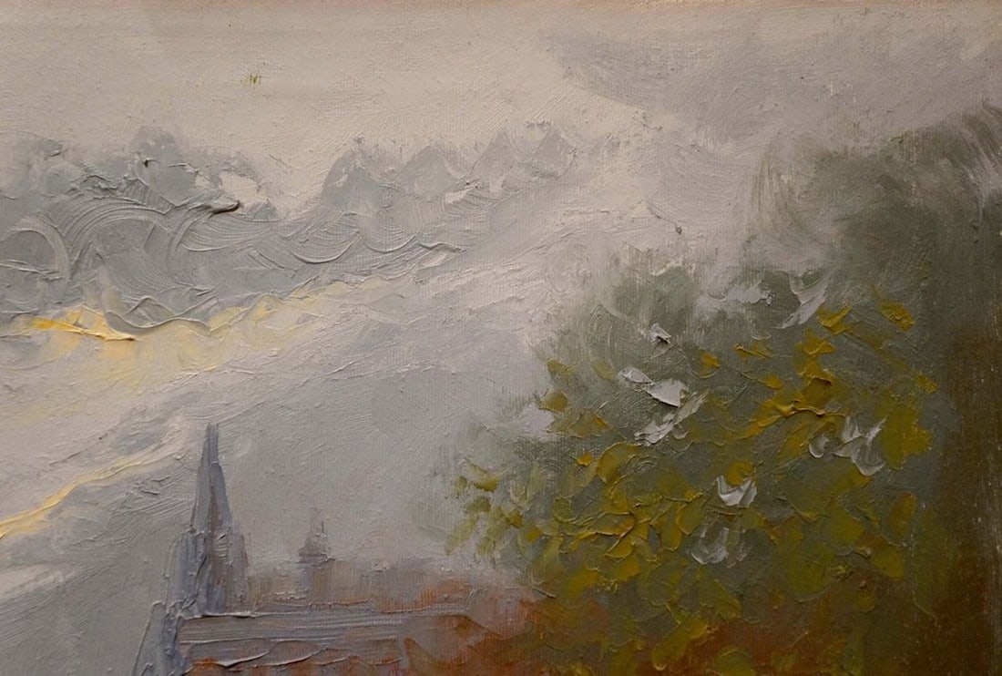 Oil painting Rainy weather Pietro Pantino - 4