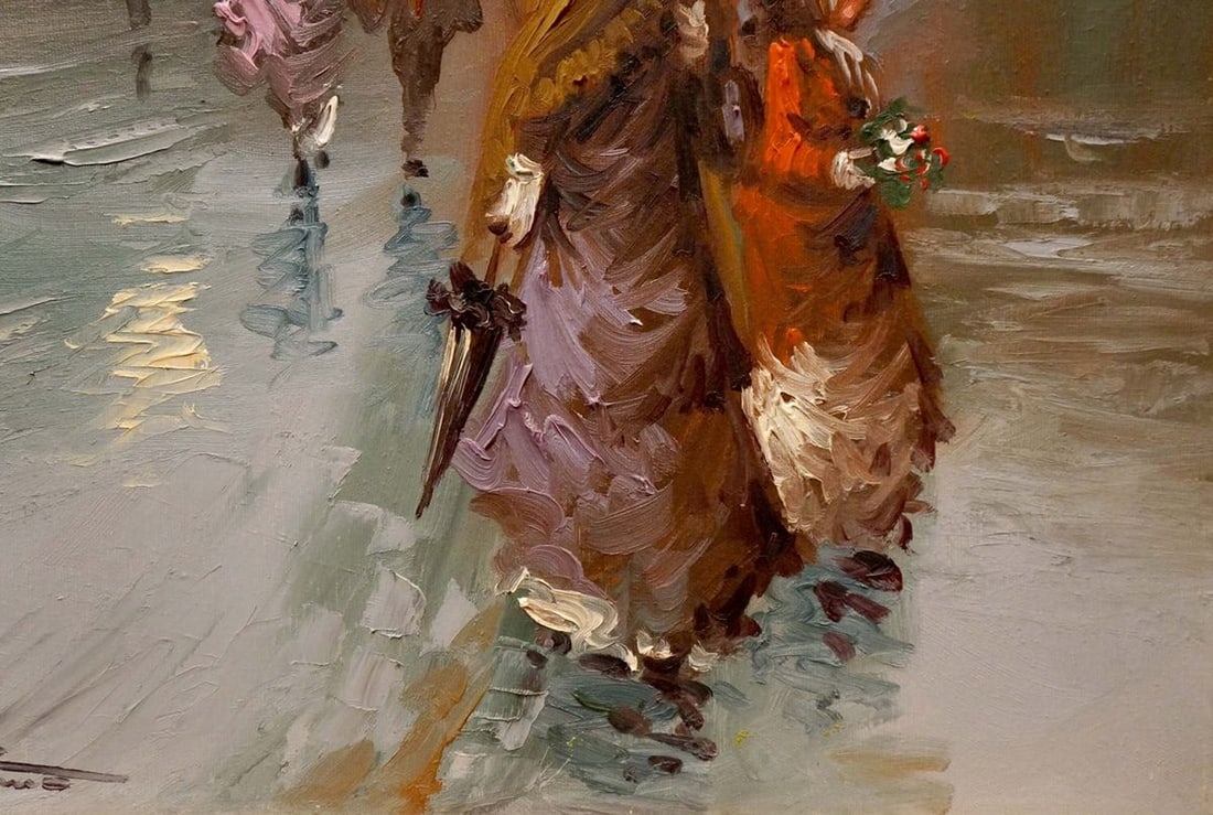 Oil painting Rainy weather Pietro Pantino - 5