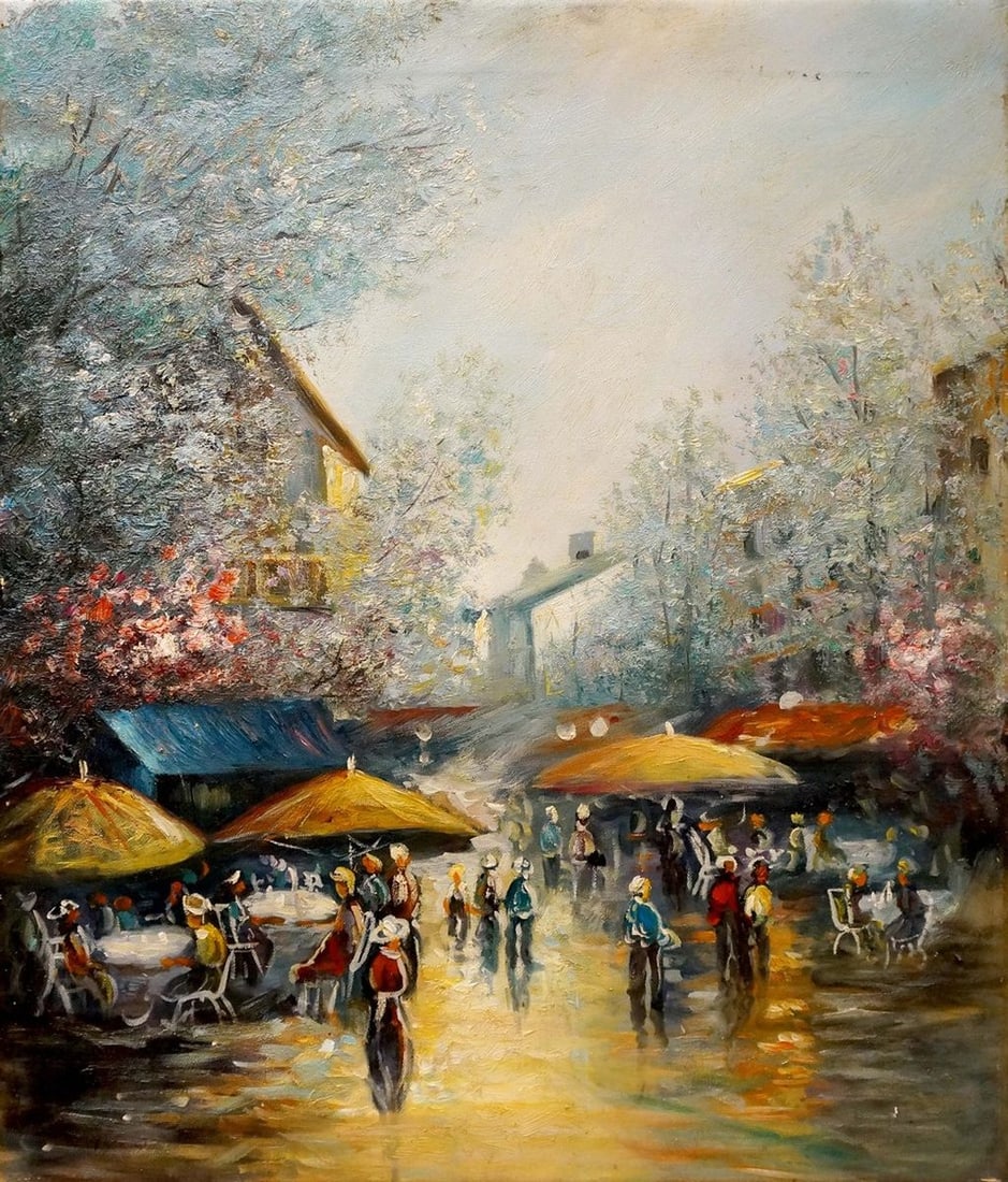 People have a rest in restaurants: Title: People have a rest in restaurants Description: NoVerne 25 *** ABOUT THIS PAINTING *** * TITLE: "People have a rest in restaurants" * ARTISTS: Western European artist of the second half of the