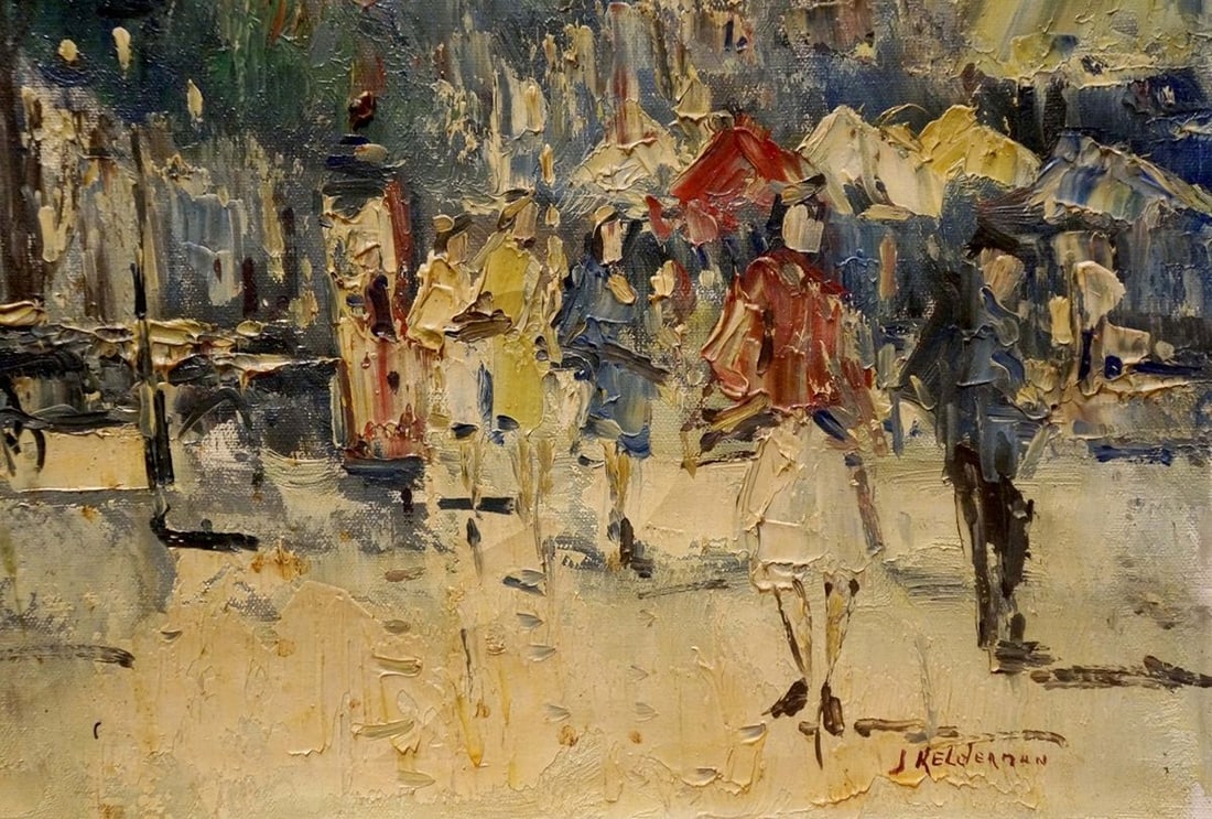 Oil painting On the streets of the city Jan Kelderman - 5