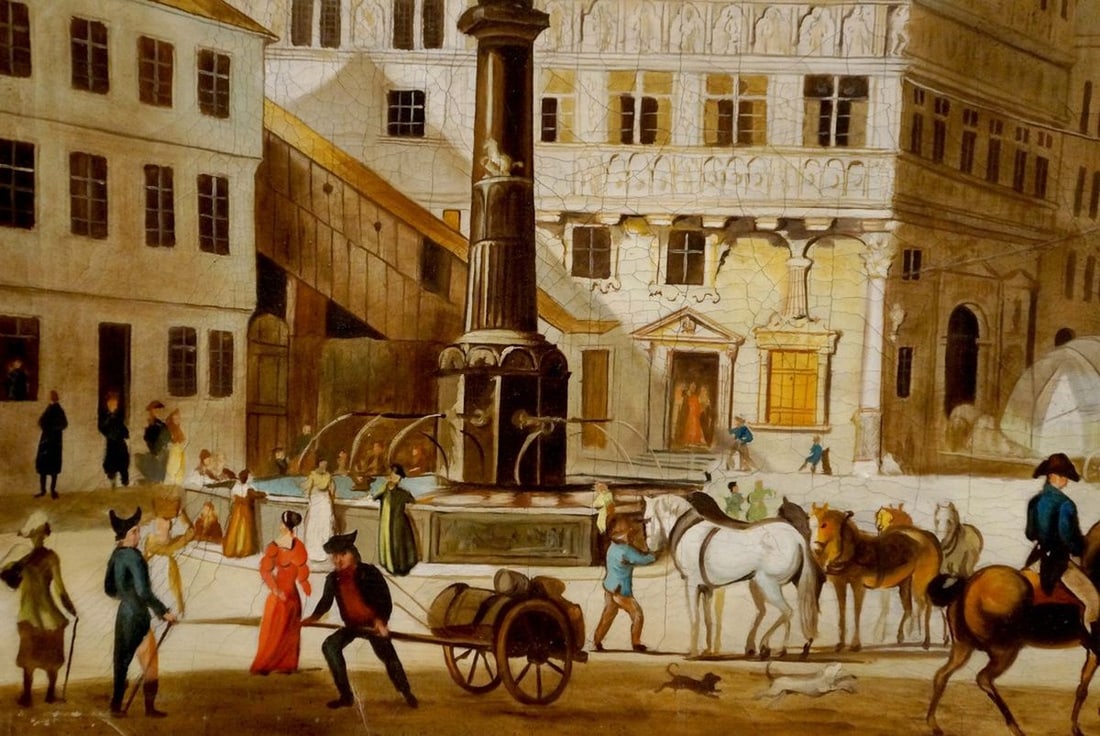 Painting City center landscape - 2