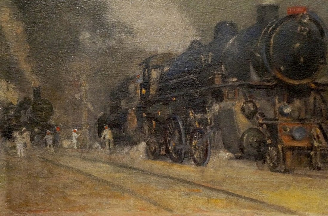 Oil painting Train landscape Ronel - 2