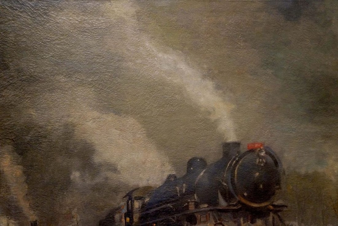 Oil painting Train landscape Ronel - 3