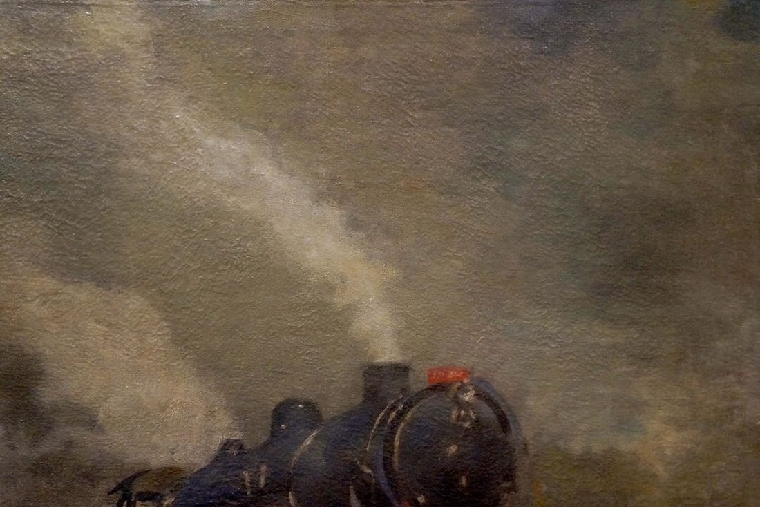 Oil painting Train landscape Ronel - 4