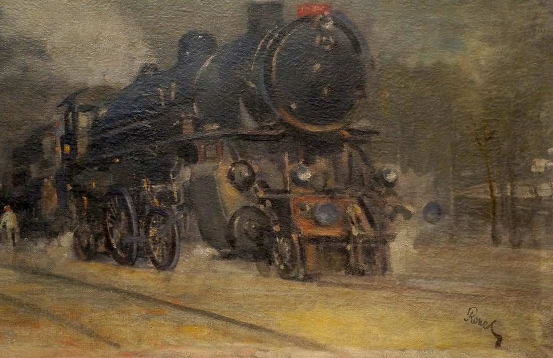 Oil painting Train landscape Ronel - 5