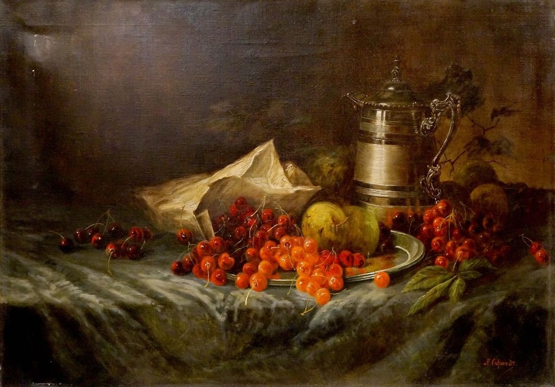 Oil painting Cherry on the table R. Eckart (1 of 8)