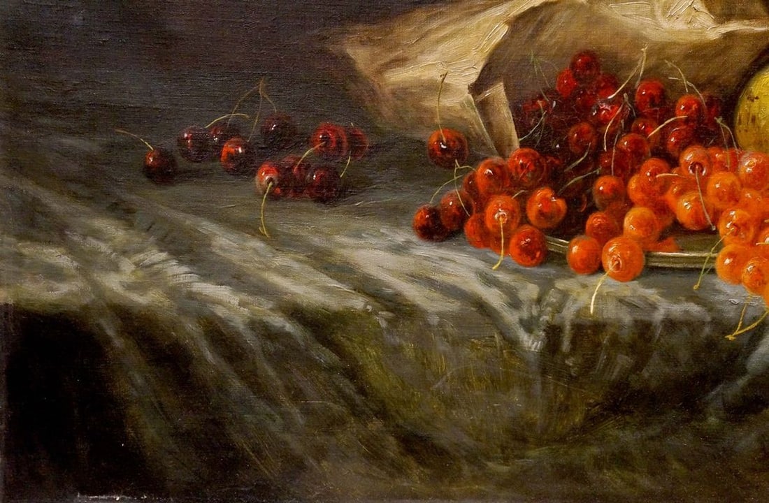 Oil painting Cherry on the table R. Eckart - 2
