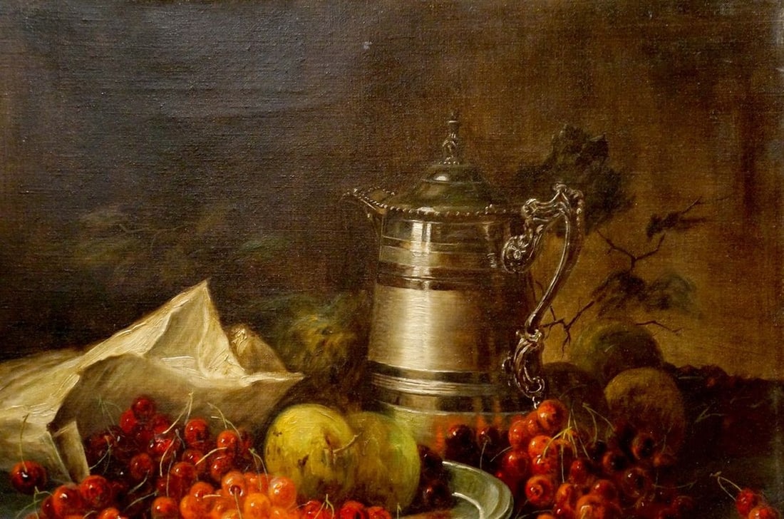 Oil painting Cherry on the table R. Eckart - 4