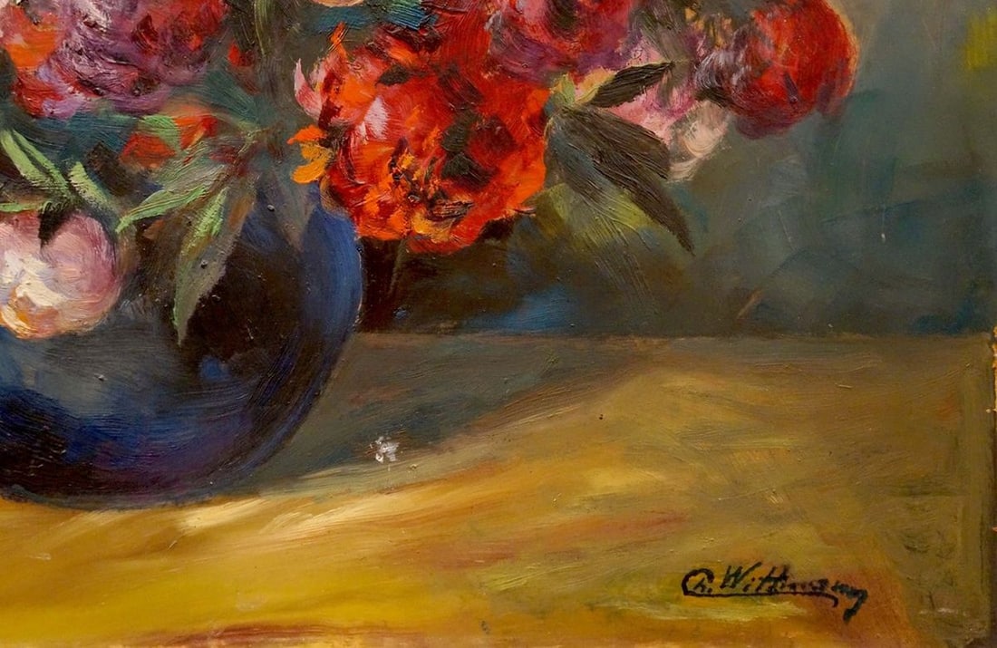 Oil painting Bouquet of flowers Charles Wittmann - 5