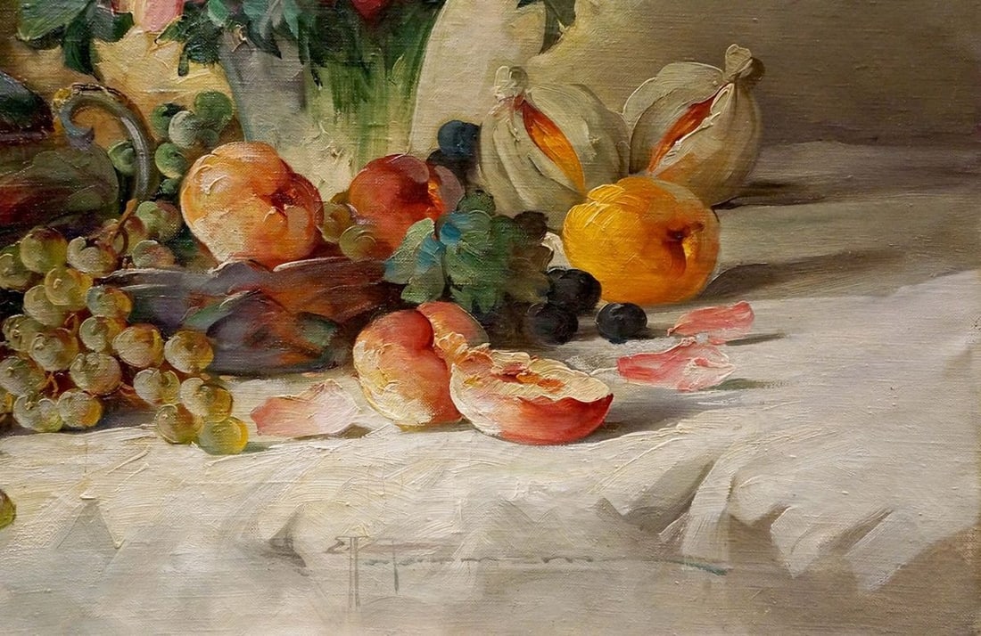 Oil painting Still life with fruit Arnaldo Casella Tamburini - 5