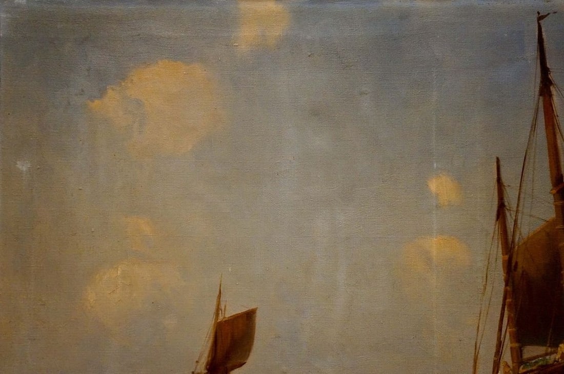 Oil painting Ships at sea - 3