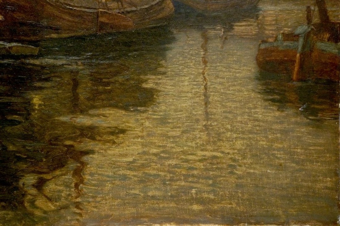 Oil painting City river Karl O'Lynch von Town - 5