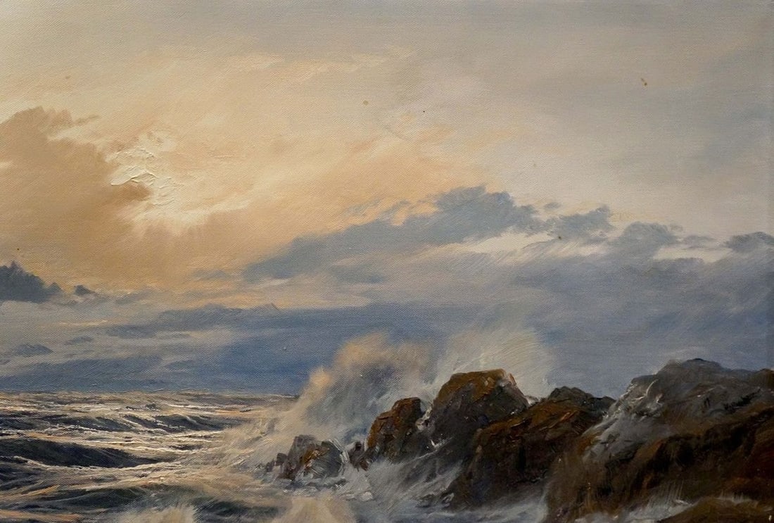 Oil painting Sea breeze Freyberg Edgar - 4