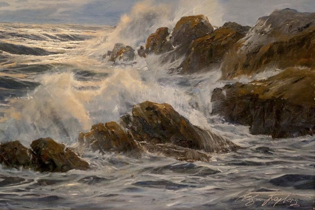 Oil painting Sea breeze Freyberg Edgar - 5