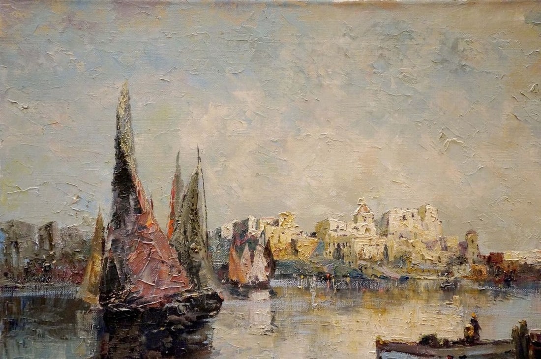 Oil painting Arrival in the city Hochstein A. - 3