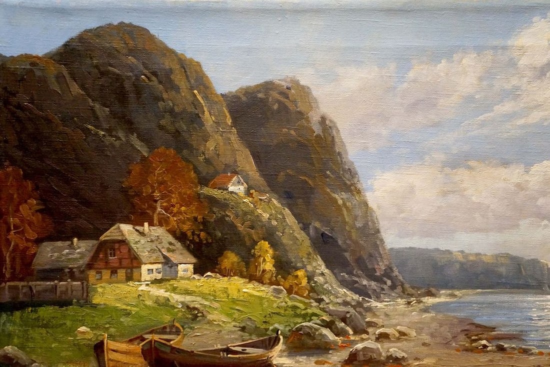Oil painting Landscape near the coast - 3