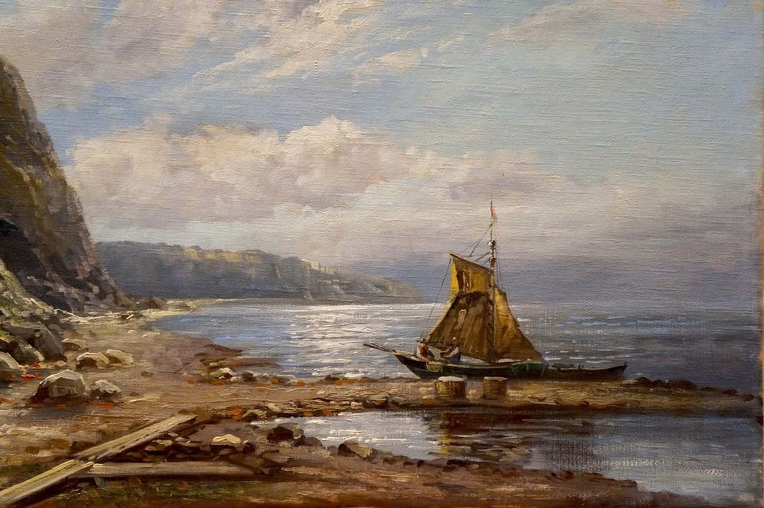 Oil painting Landscape near the coast - 5