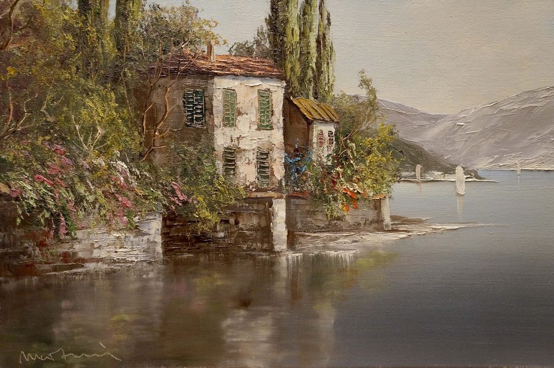 Oil painting House by the shore Bruno Martini - 2