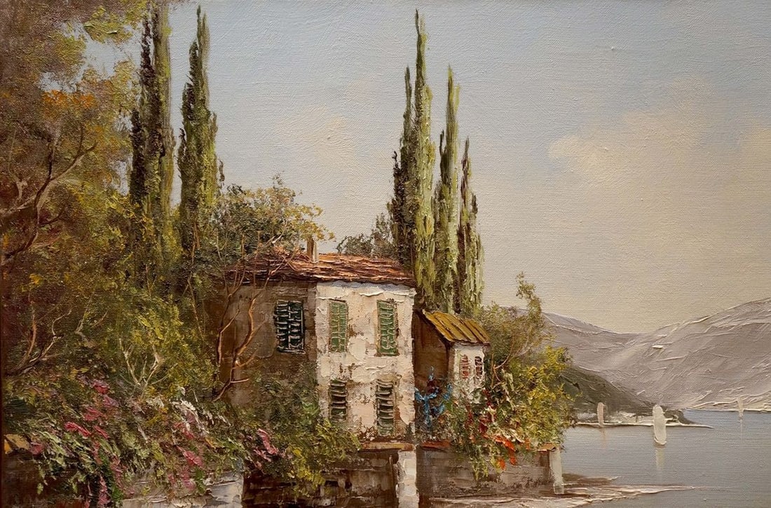 Oil painting House by the shore Bruno Martini - 3