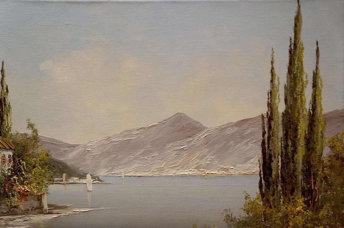 Oil painting House by the shore Bruno Martini - 4