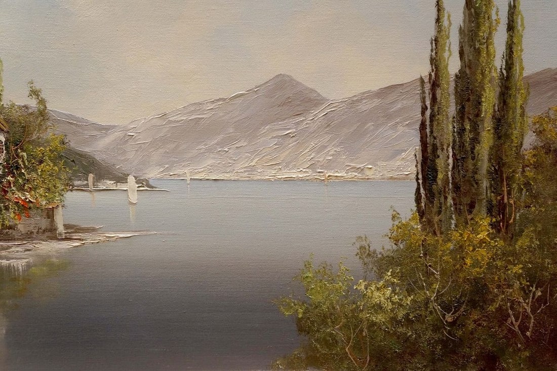 Oil painting House by the shore Bruno Martini - 5