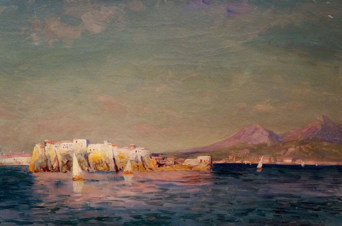 Oil painting Ships in the bay - 4