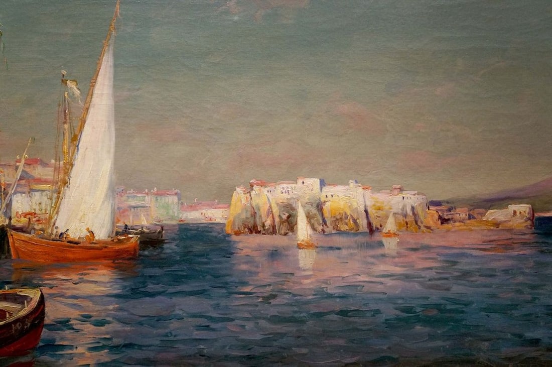 Oil painting Ships in the bay - 6