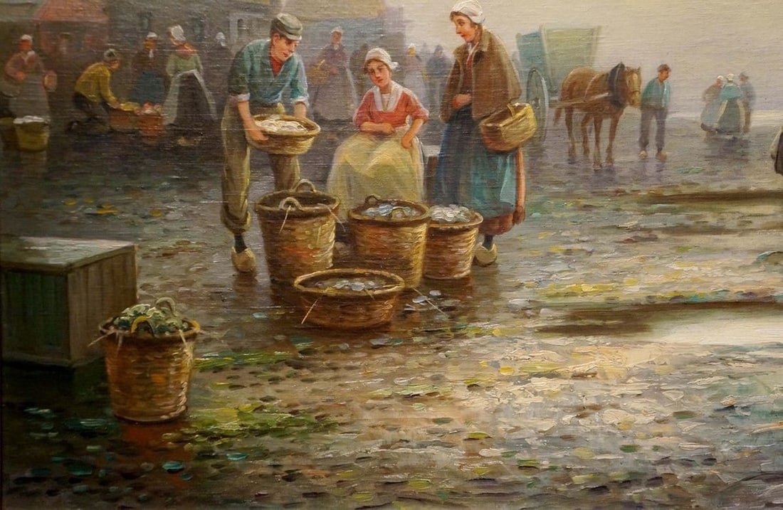 Oil painting Coastal Market Weyh T. - 2