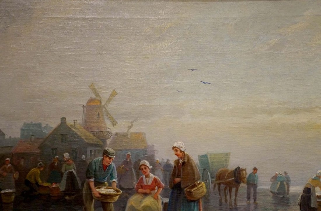 Oil painting Coastal Market Weyh T. - 3