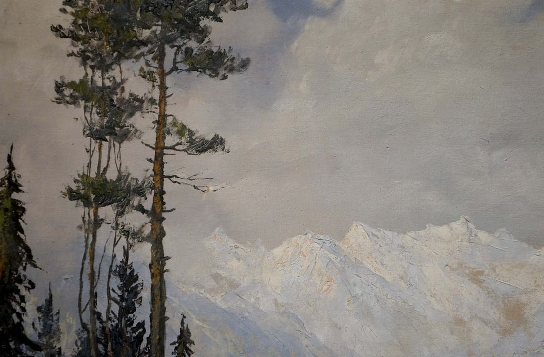 Oil painting Mountain landscape Ad. Wegener - 3