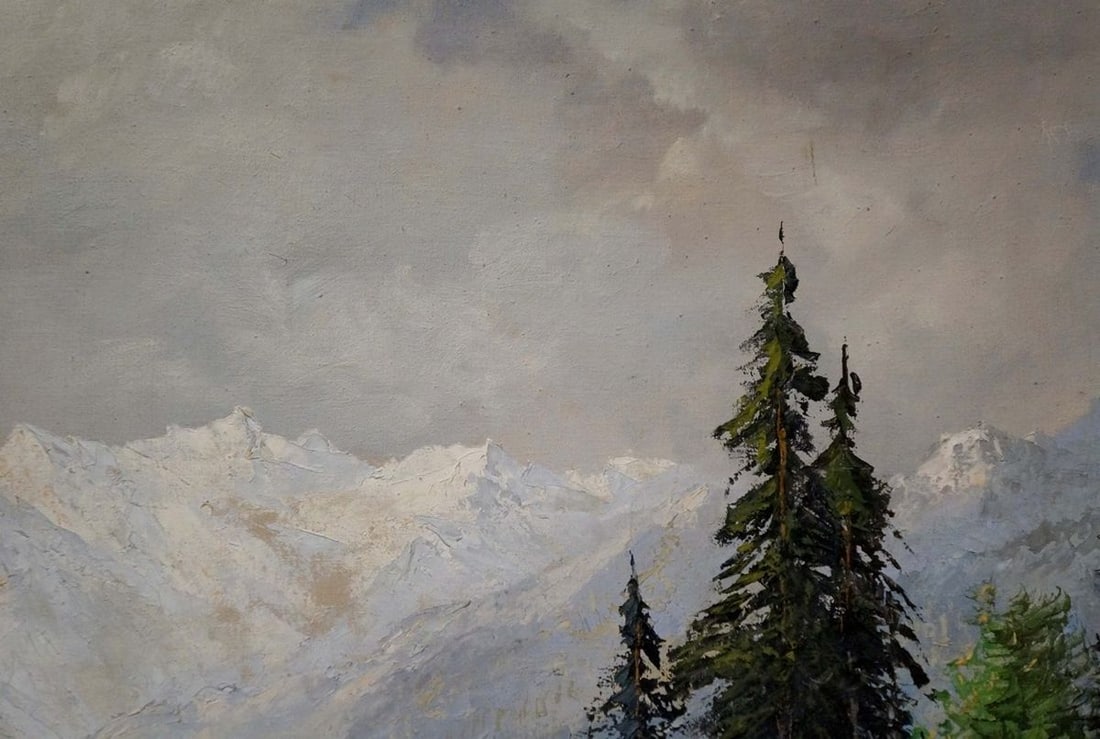 Oil painting Mountain landscape Ad. Wegener - 4