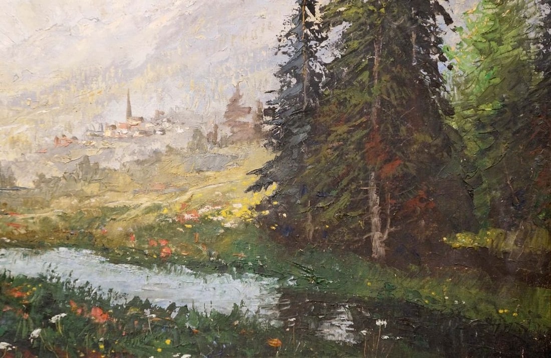 Oil painting Mountain landscape Ad. Wegener - 5