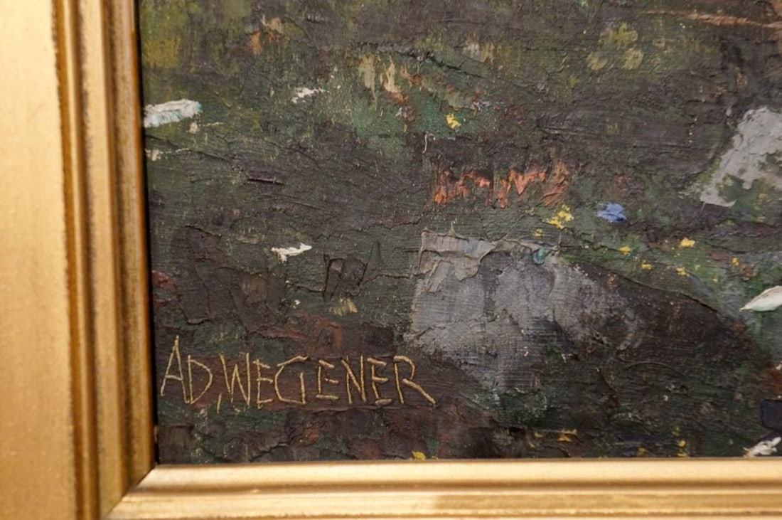 Oil painting Mountain landscape Ad. Wegener - 6