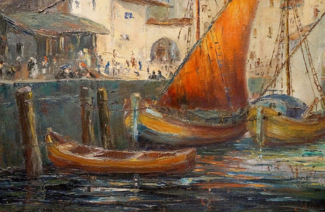 Oil painting In Port Richard Thorn - 2