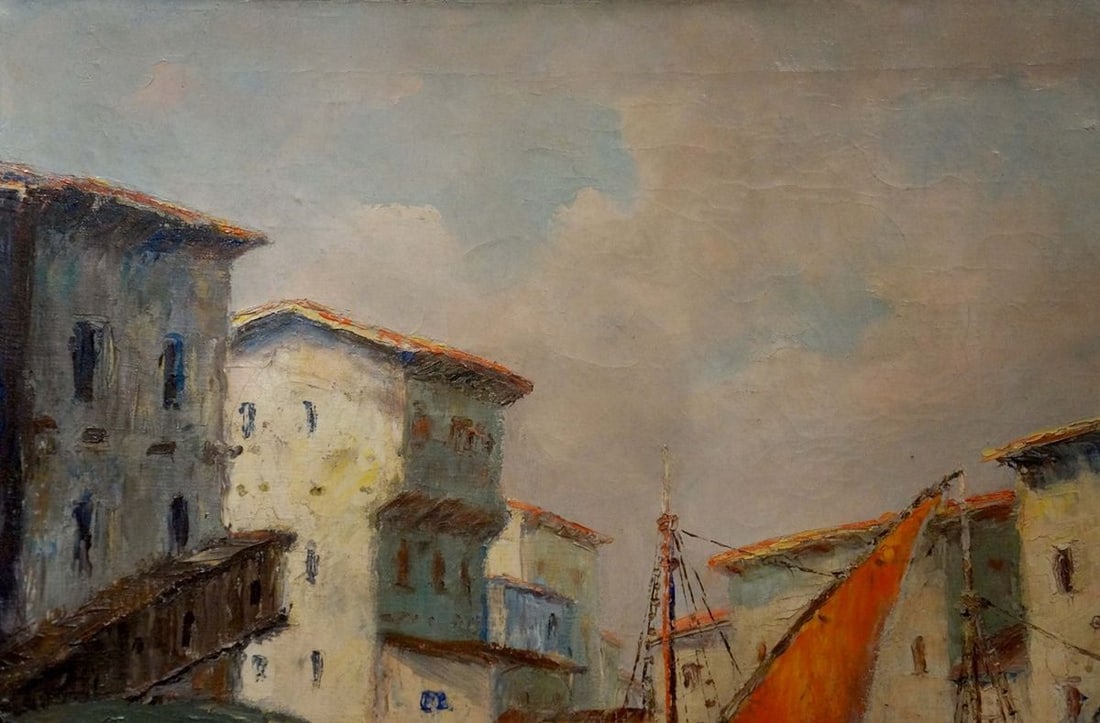 Oil painting In Port Richard Thorn - 3