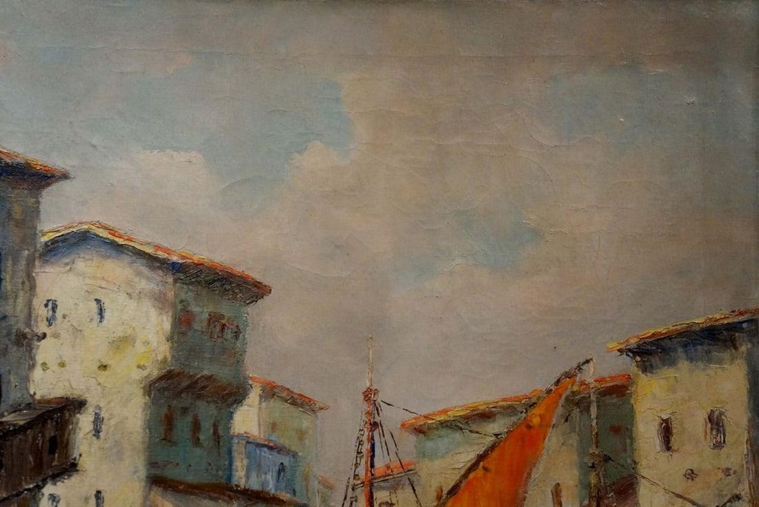 Oil painting In Port Richard Thorn - 4
