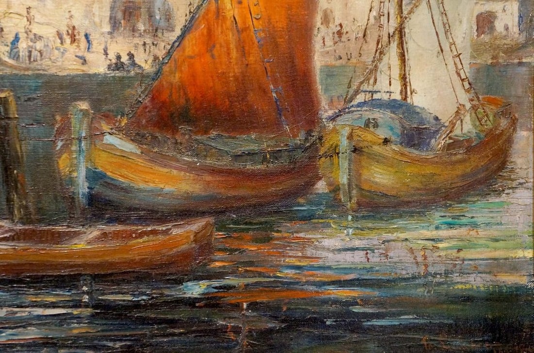 Oil painting In Port Richard Thorn - 5