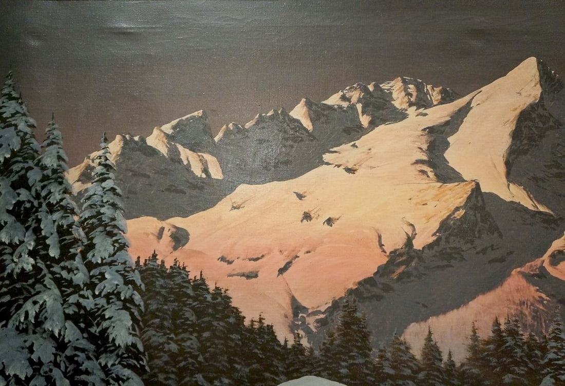 Oil painting Winter mountain landscape H. Barma - 3