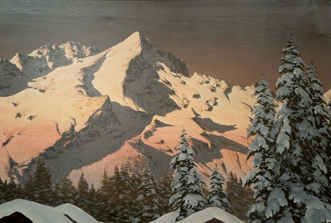 Oil painting Winter mountain landscape H. Barma - 4